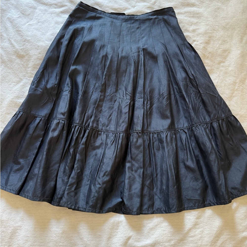 Banana Republic Black Midi A-Line Skirt